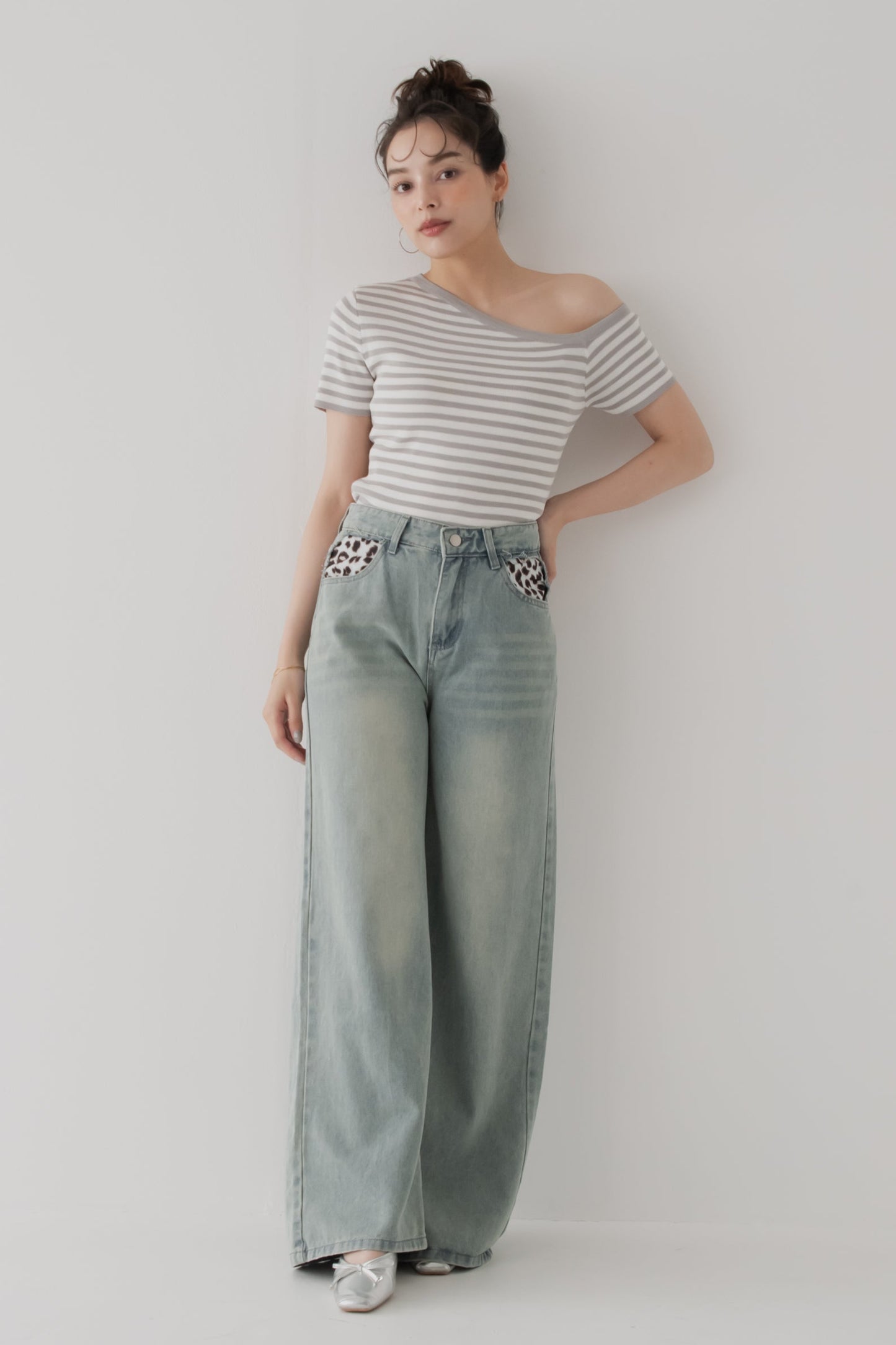【SALE】レオパードポケットジーンズ