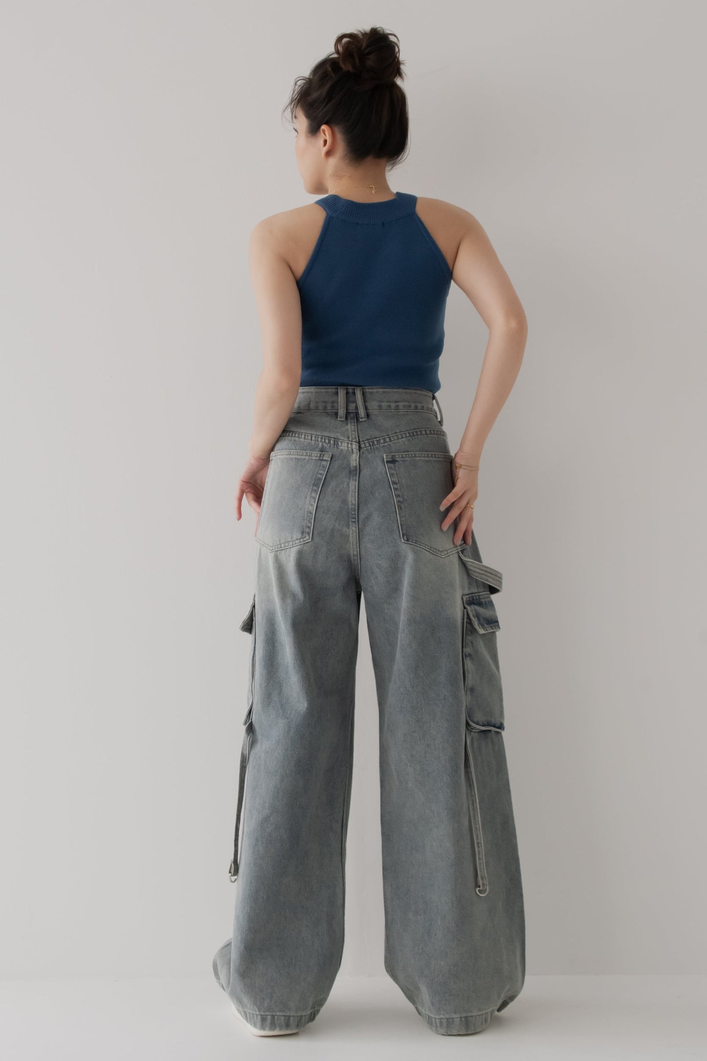 【SALE】リブホルターネックトップ