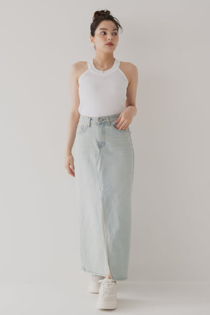 【SALE】リブホルターネックトップ