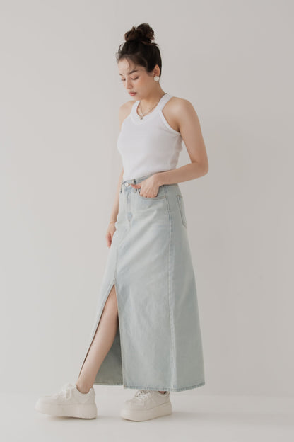 【SALE】スリットデニムスカート