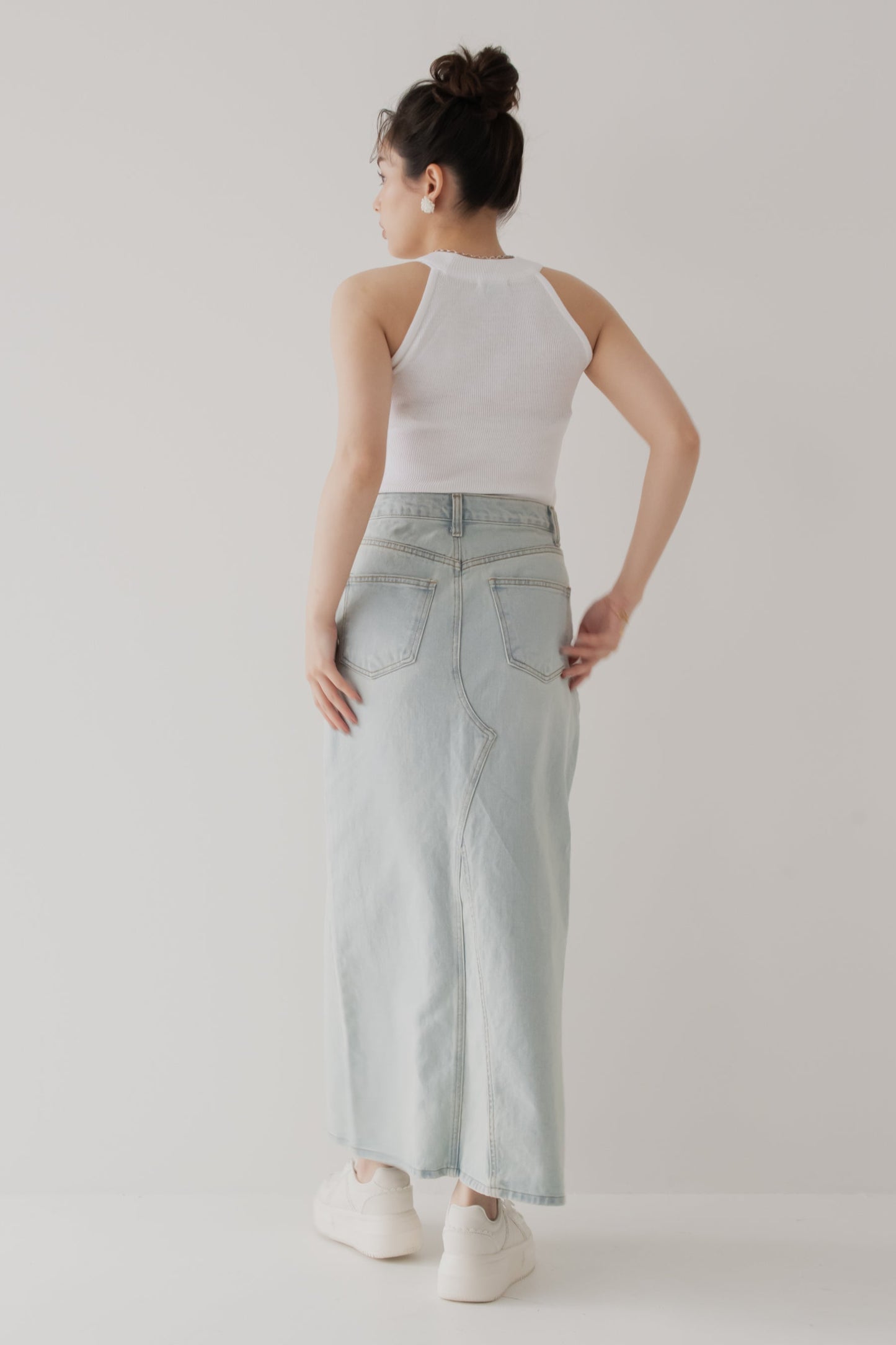 【SALE】スリットデニムスカート