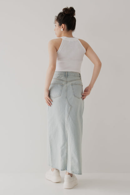 【SALE】スリットデニムスカート