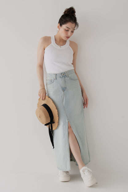 【SALE】スリットデニムスカート