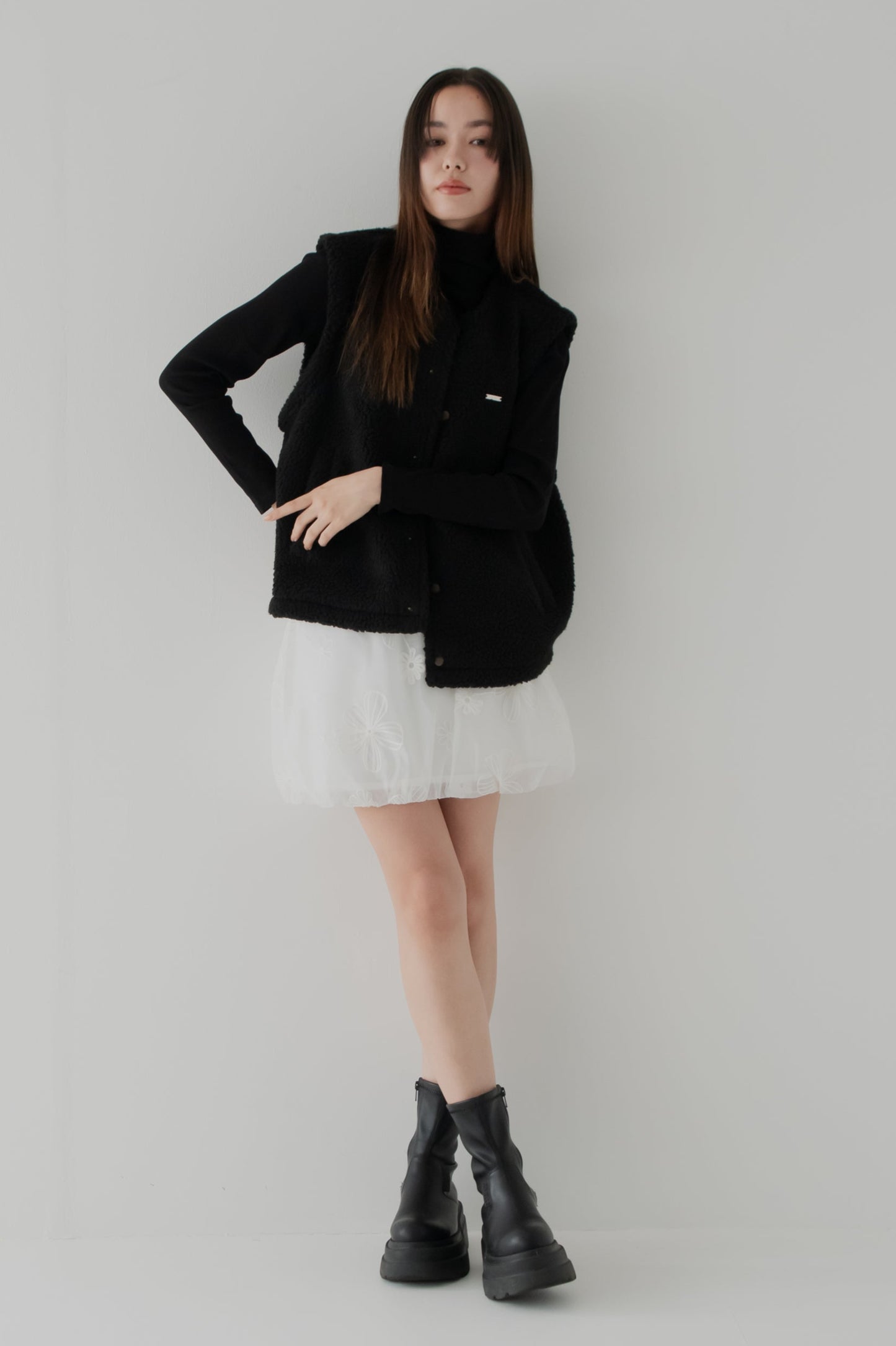 【くぅちゃんコラボアイテム】カジュアルユニセックスボアベスト