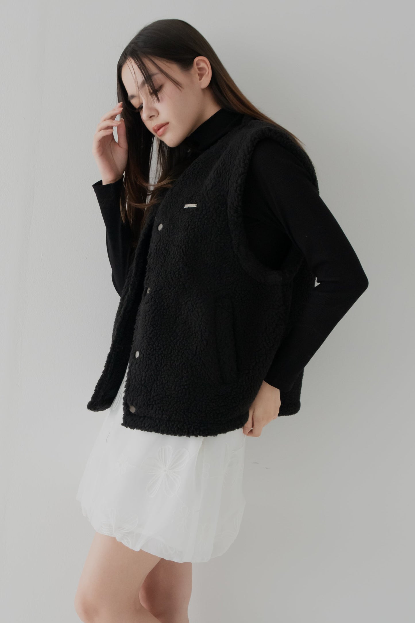 【くぅちゃんコラボアイテム】カジュアルユニセックスボアベスト