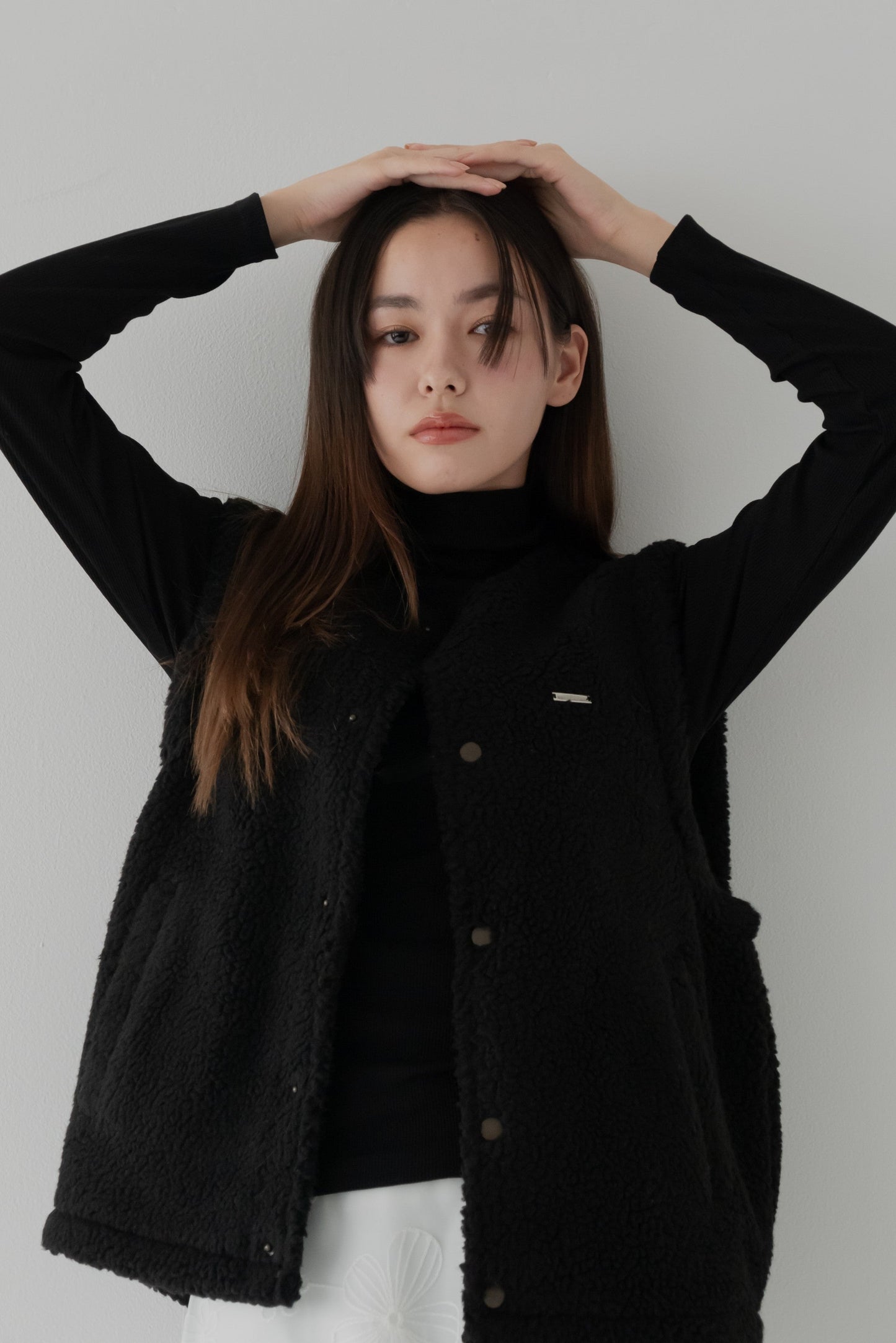 【くぅちゃんコラボアイテム】カジュアルユニセックスボアベスト