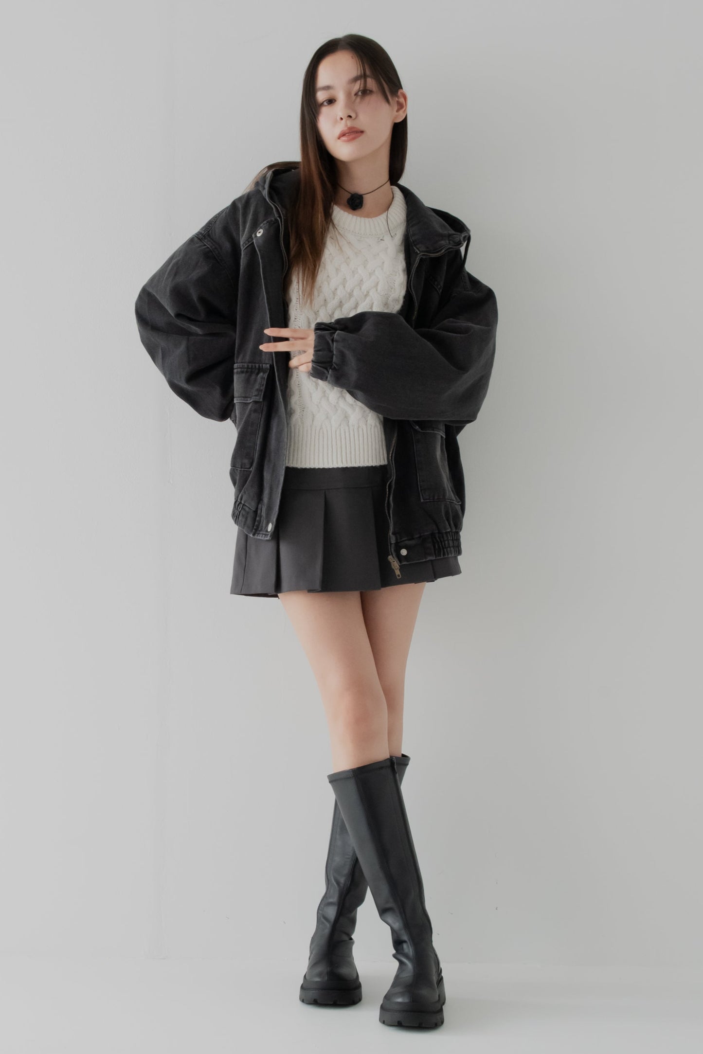 【くぅちゃんコラボアイテム】ルーズフィット ユニセックスデニムジャケット