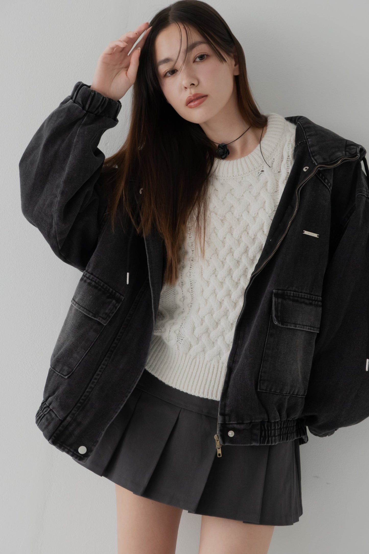 【くぅちゃんコラボアイテム】ルーズフィット ユニセックスデニムジャケット