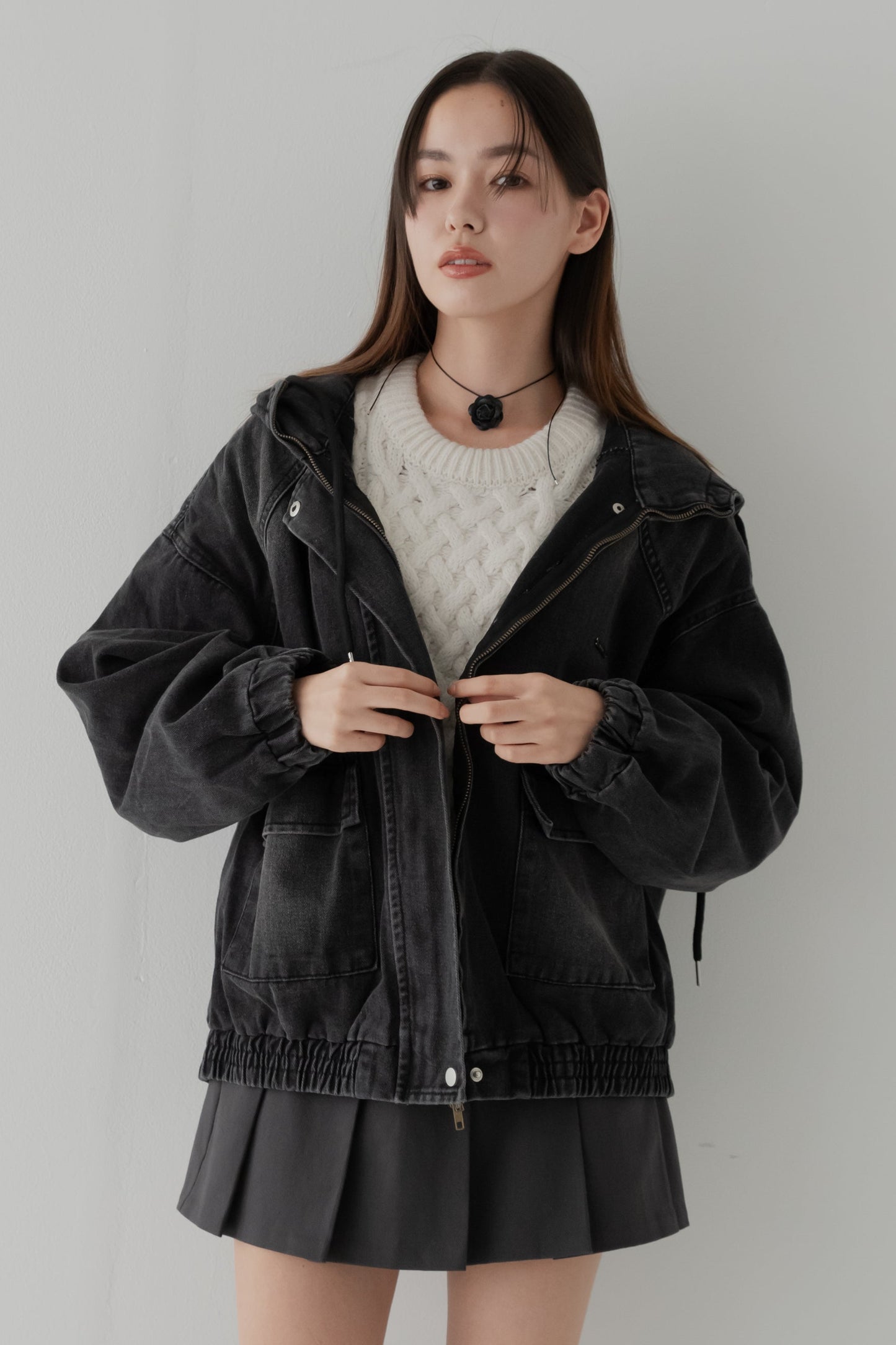 【くぅちゃんコラボアイテム】ルーズフィット ユニセックスデニムジャケット