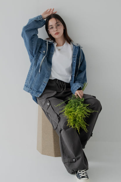 オーバーサイズパーカデニム