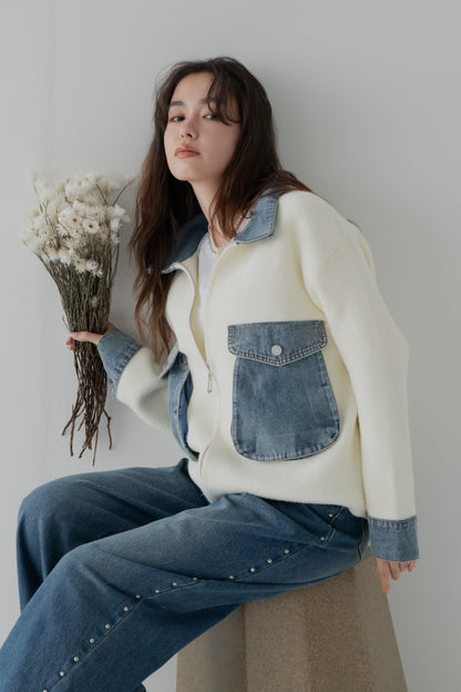 スタッズデニムパンツ