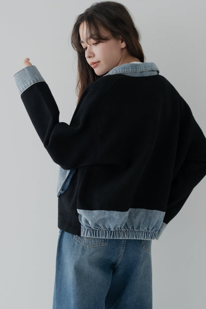 ミックスデニムソフトボアジャケット