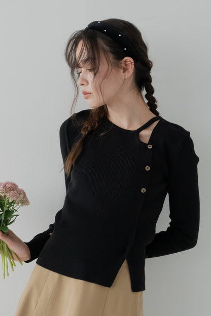 カットアウトリブトップス