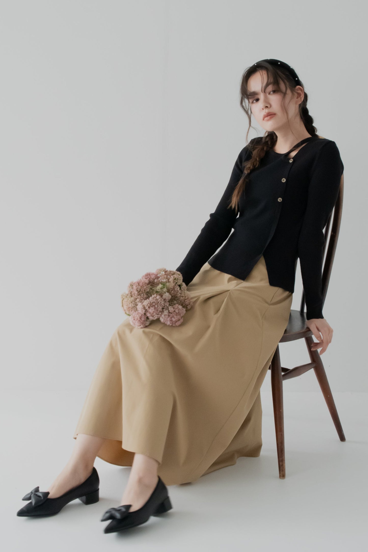 カットアウトリブトップス